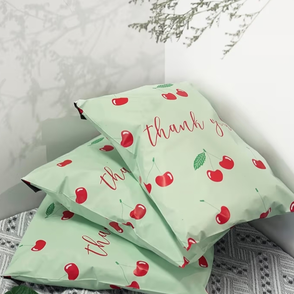10 Ct Cherry Print 14.5x19 Poly Mailers - Picture 2 of 2